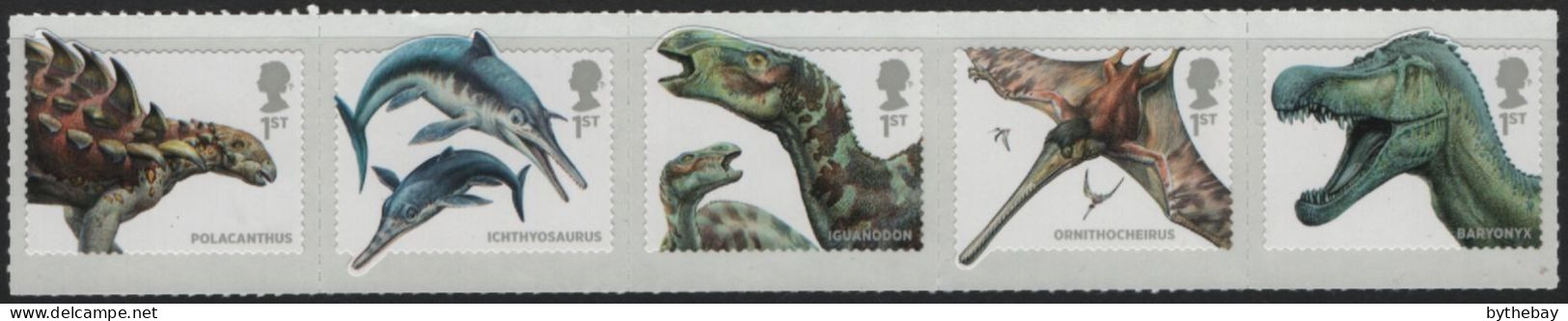 Great Britain 2013 MNH Sc 3232a 1st Dinosaurs Fossil Reptiles From The UKe Strip Of 5 - Unused Stamps