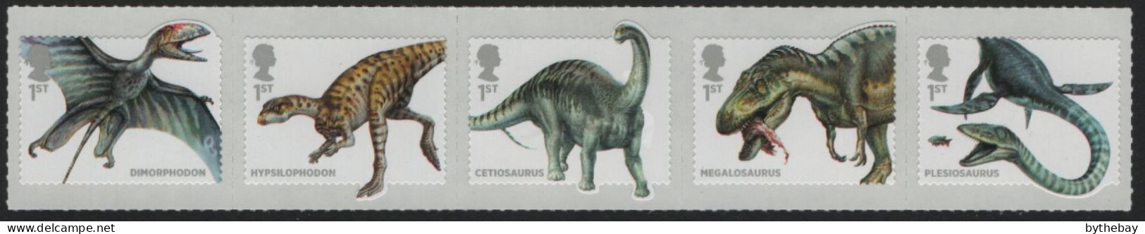 Great Britain 2013 MNH Sc 3237a 1st Dinosaurs Fossil Reptiles From The UKe Strip Of 5 - Unused Stamps