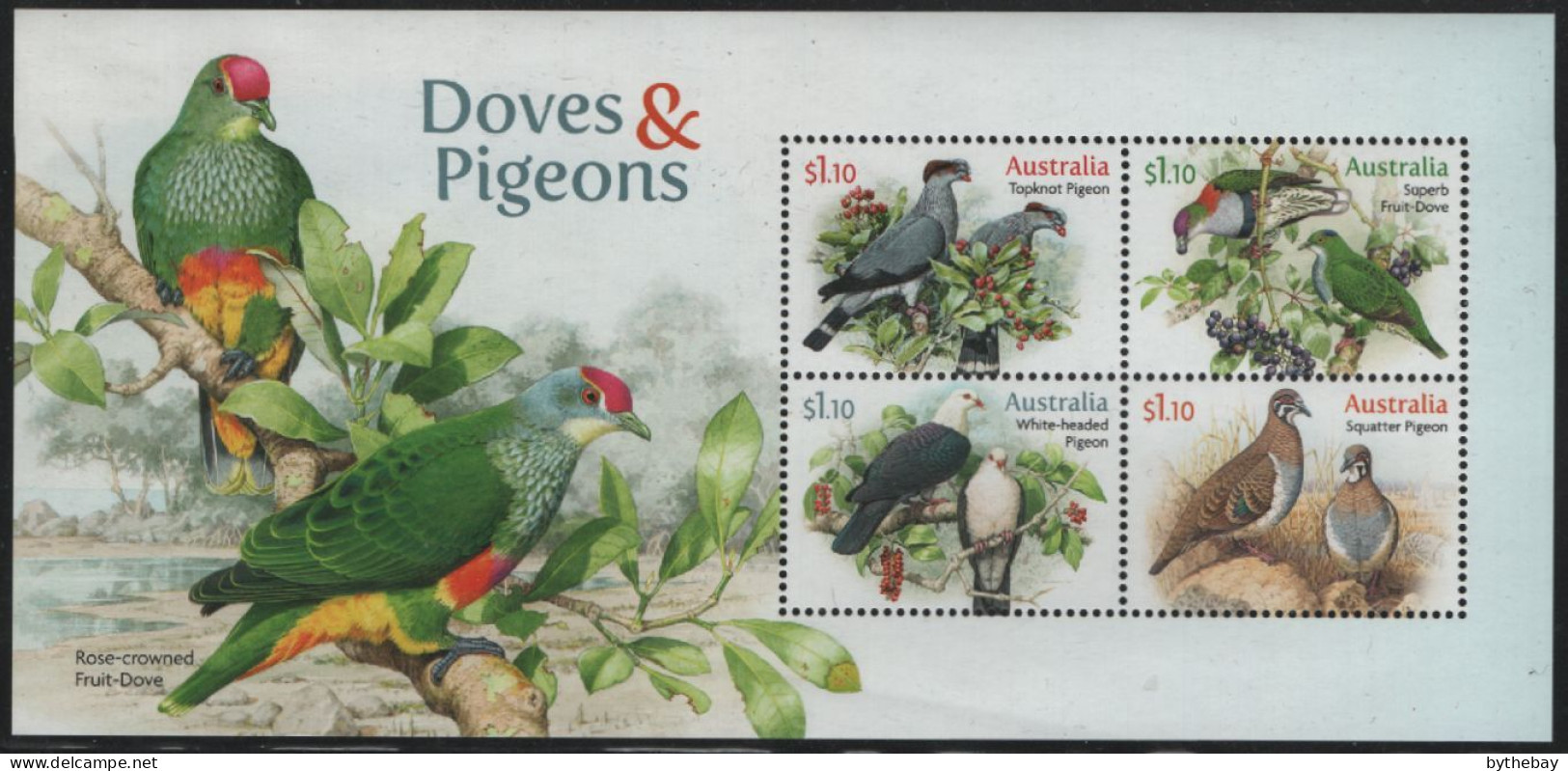 Australia 2021 MNH Sc 5305a Doves & Pigeons Sheet Of 4 - Ungebraucht