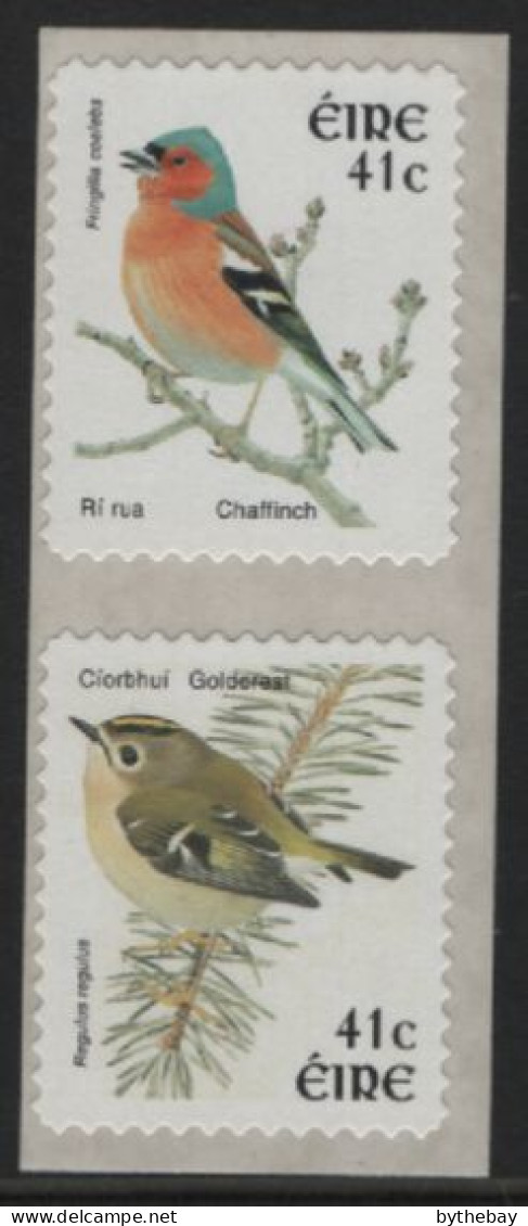 Ireland 2002 MNH Sc 1434a 41c Chatfinch, Goldcrest Coil Pair Perf 11 X 11.25 - Nuovi