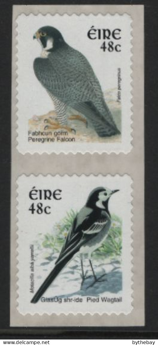 Ireland 2003 MNH Sc 1515a 48c Peregrine Falcon, Pied Wagtail Coil Pair Perf 11 X 11.25 - Unused Stamps