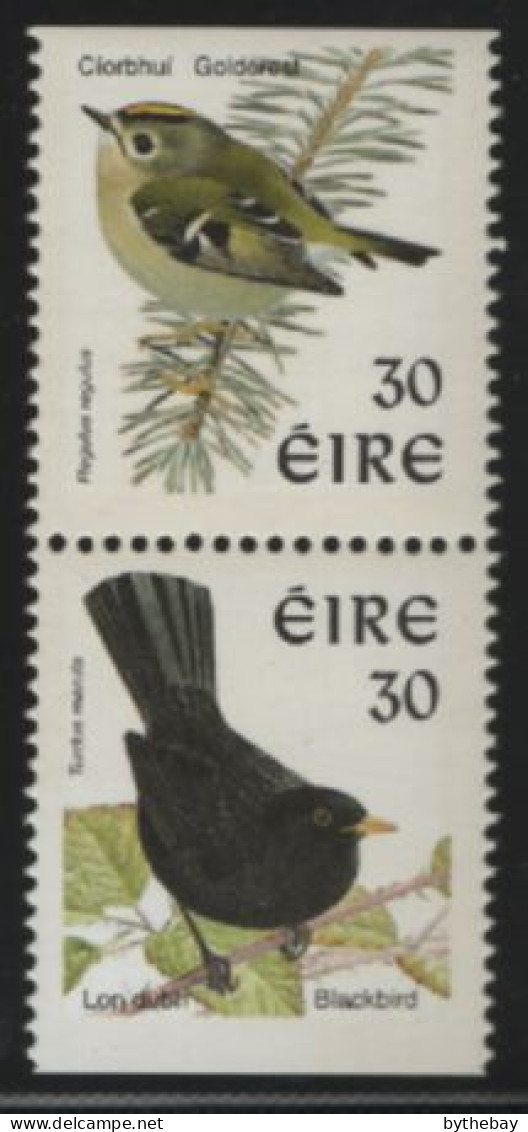 Ireland 1998-99 MNH Sc 1113k 30p Goldcfrest, Blackbird Perf 14.25x14.75 Booklet Pair - Nuovi