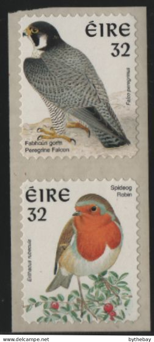 Ireland 1997 MNH Sc 1054d 32p Peregrine Falcon, Robin Perf 11 X 11.25 Pair - Unused Stamps