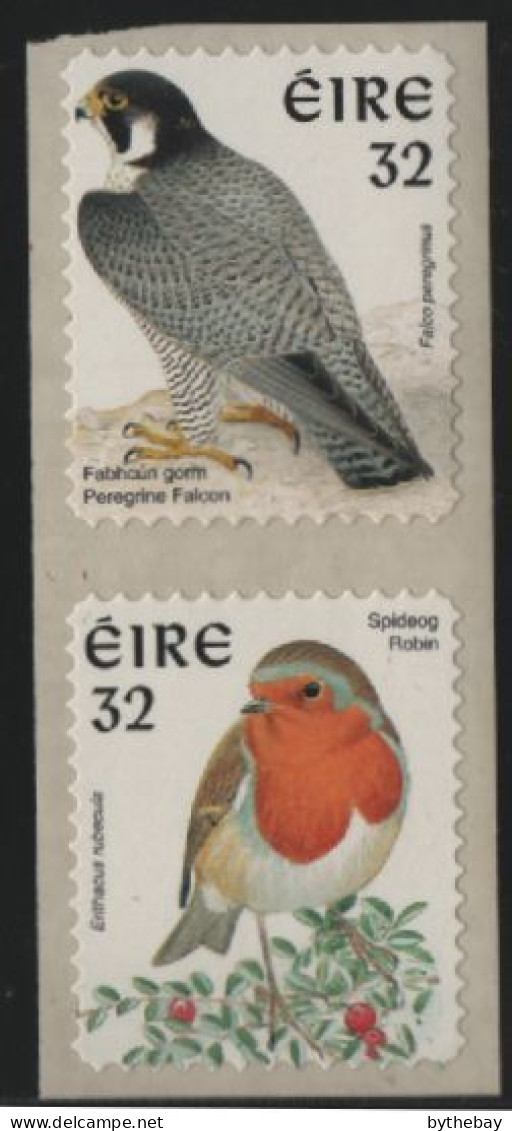 Ireland 1997 MNH Sc 1054d 32p Peregrine Falcon, Robin Perf 11 X 11.25 Pair - Nuovi