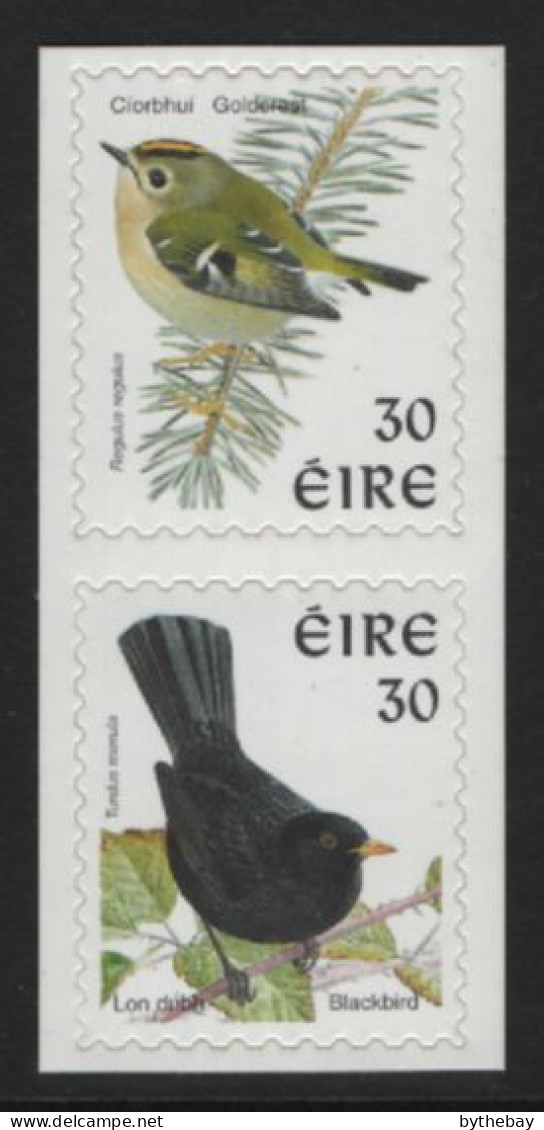 Ireland 1998-99 MNH Sc 1115a 30p Blackbird, Goldcrest Perf 9 X 9.5 Pair - Nuovi