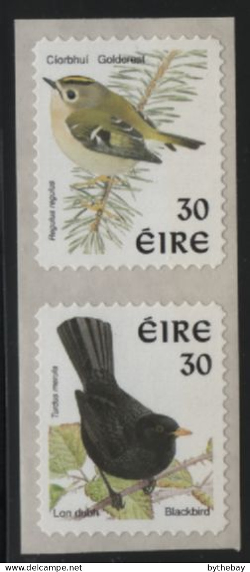 Ireland 1998-99 MNH Sc 1115d 30p Blackbird, Goldcrest Perf 11 X 11.25 Coil Pair - Nuovi