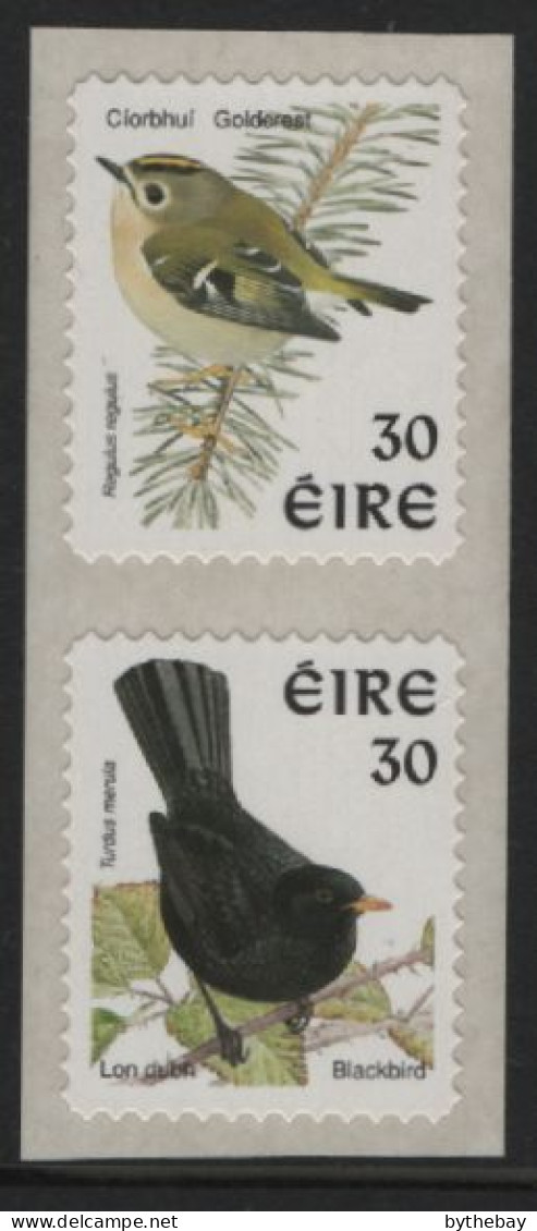 Ireland 1998-99 MNH Sc 1115d 30p Blackbird, Goldcrest Perf 11 X 11.25 Coil Pair - Neufs