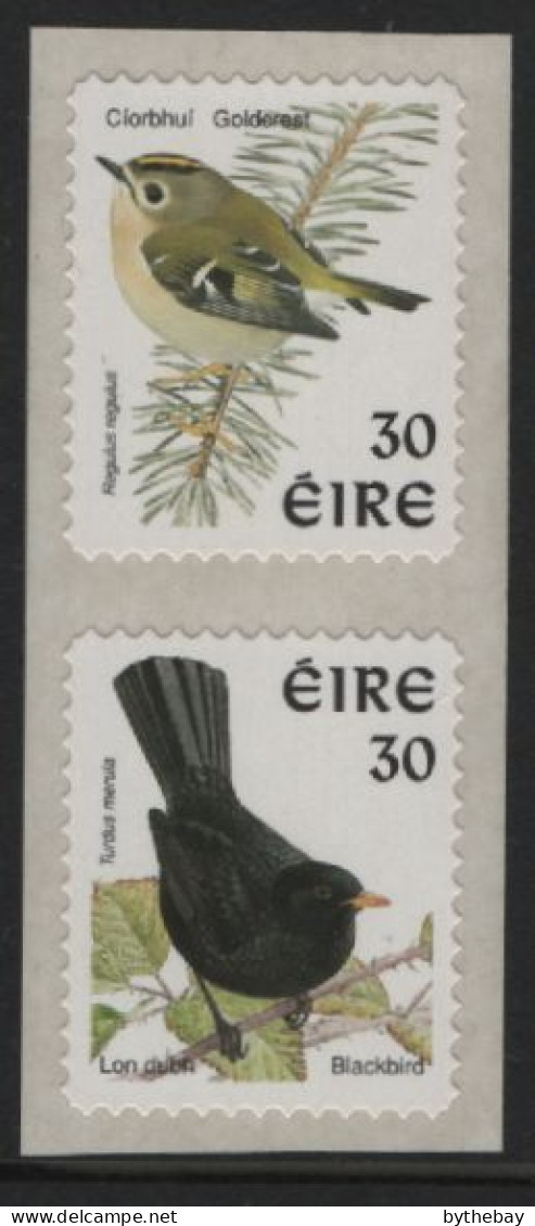 Ireland 1998-99 MNH Sc 1115d 30p Blackbird, Goldcrest Perf 11 X 11.25 Coil Pair - Nuovi