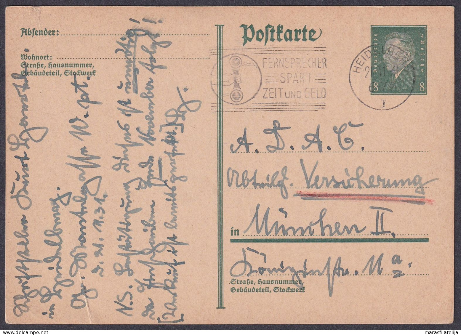 Germany, Reich 1931, Friedrich Ebert, Stationery Card, Heidelberg To München - Other & Unclassified