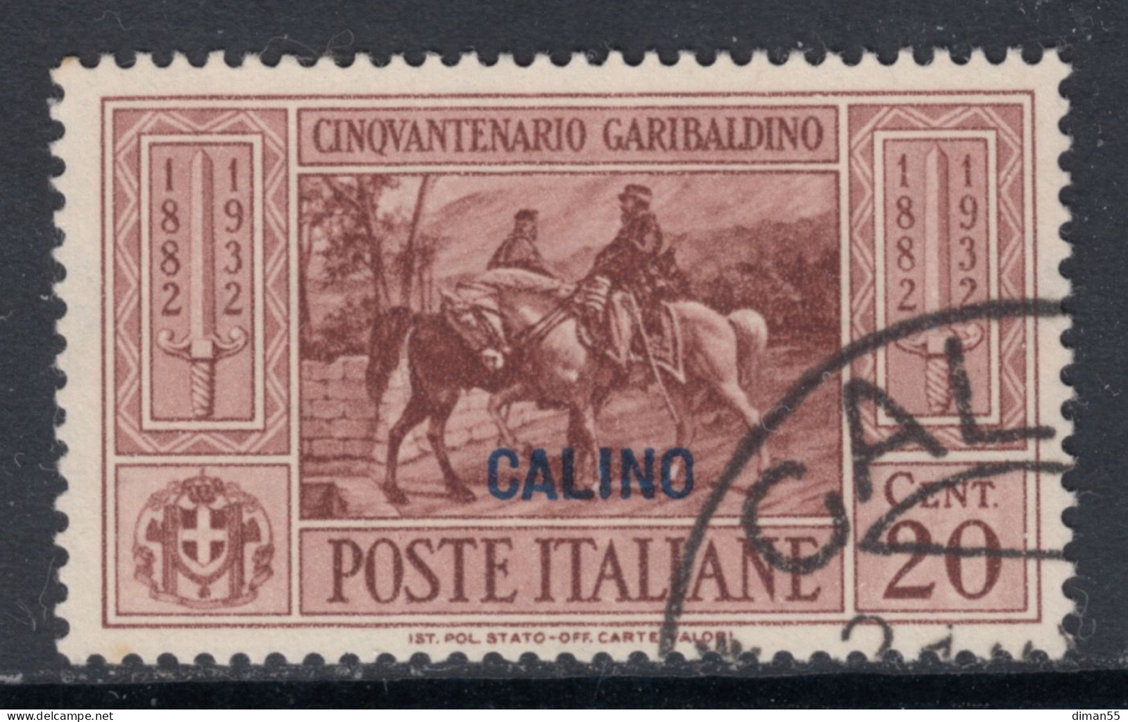 EGEO - CALIMNO - GARIBALDI - N.18 - USATO- LUXUS GESTEMPELT - Ägäis (Calino)