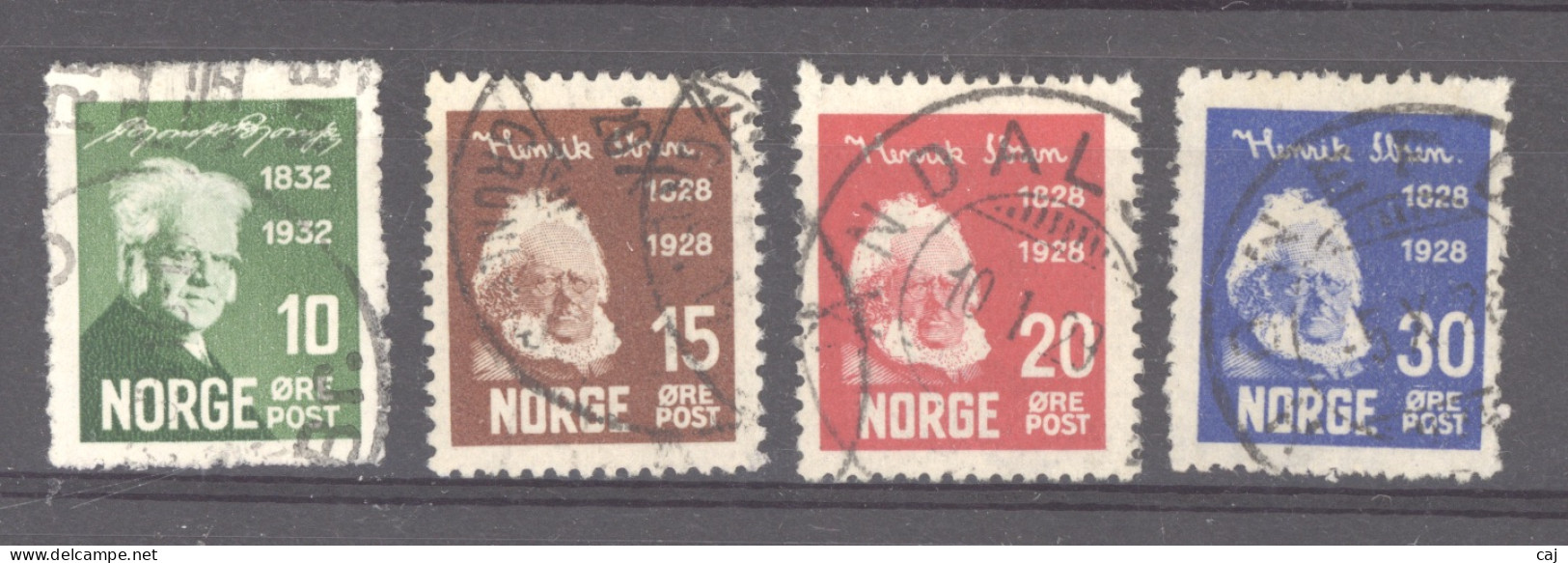 Norvège  :  Yv  128-31  (o)             ,     N2 - Usados