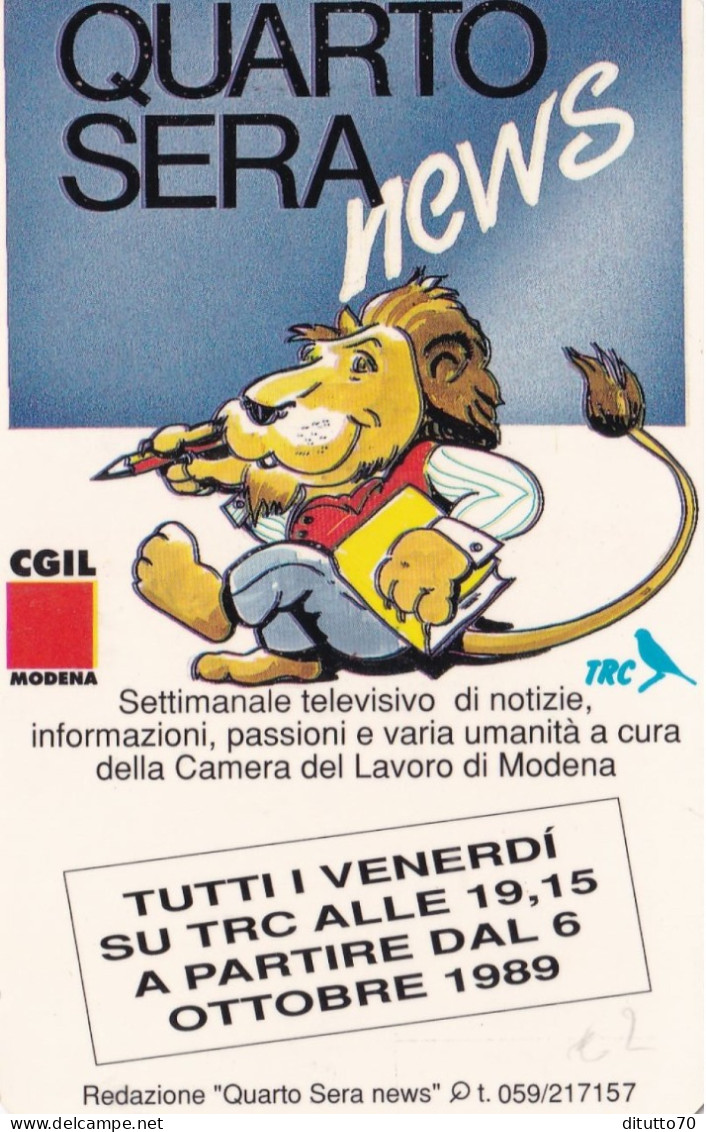 Calendarietto - CGIL - Quarto Sera News - Modena - Anno 1990 - Formato Piccolo : 1981-90