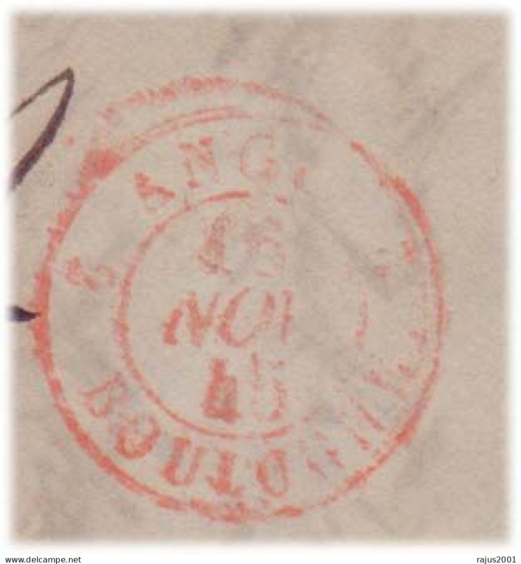 STAMP LESS, STAMPLESS Red Postmark 14th November 1845 Folded Cover - ...-1840 Voorlopers