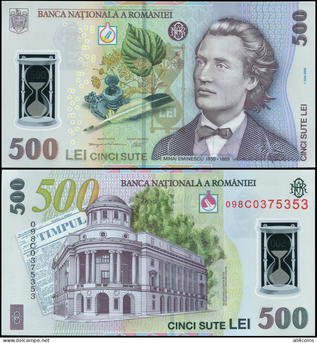 Romania 500 Lei. 2009 Polymer Unc. Banknote Cat# P.123b - Romania