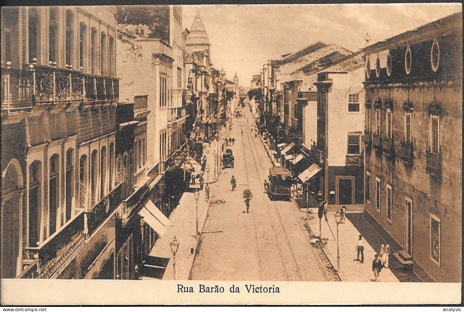 Brazil Recife Rua Barao Da Victoria Street Scene Old PPC 1909 Mailed. Pernambuco - Recife