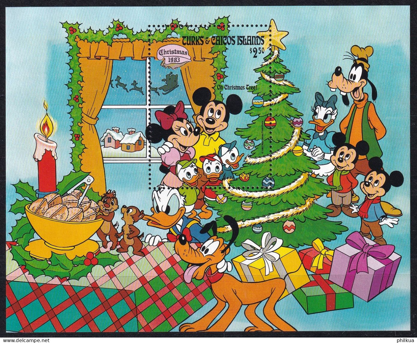 MiNr. (657) Block 46 Turks- Und Caicos-Inseln 1983, 7. Nov. Weihnachten: Walt-Disney-Figuren - Postfrisch/**/MNH - Turks E Caicos