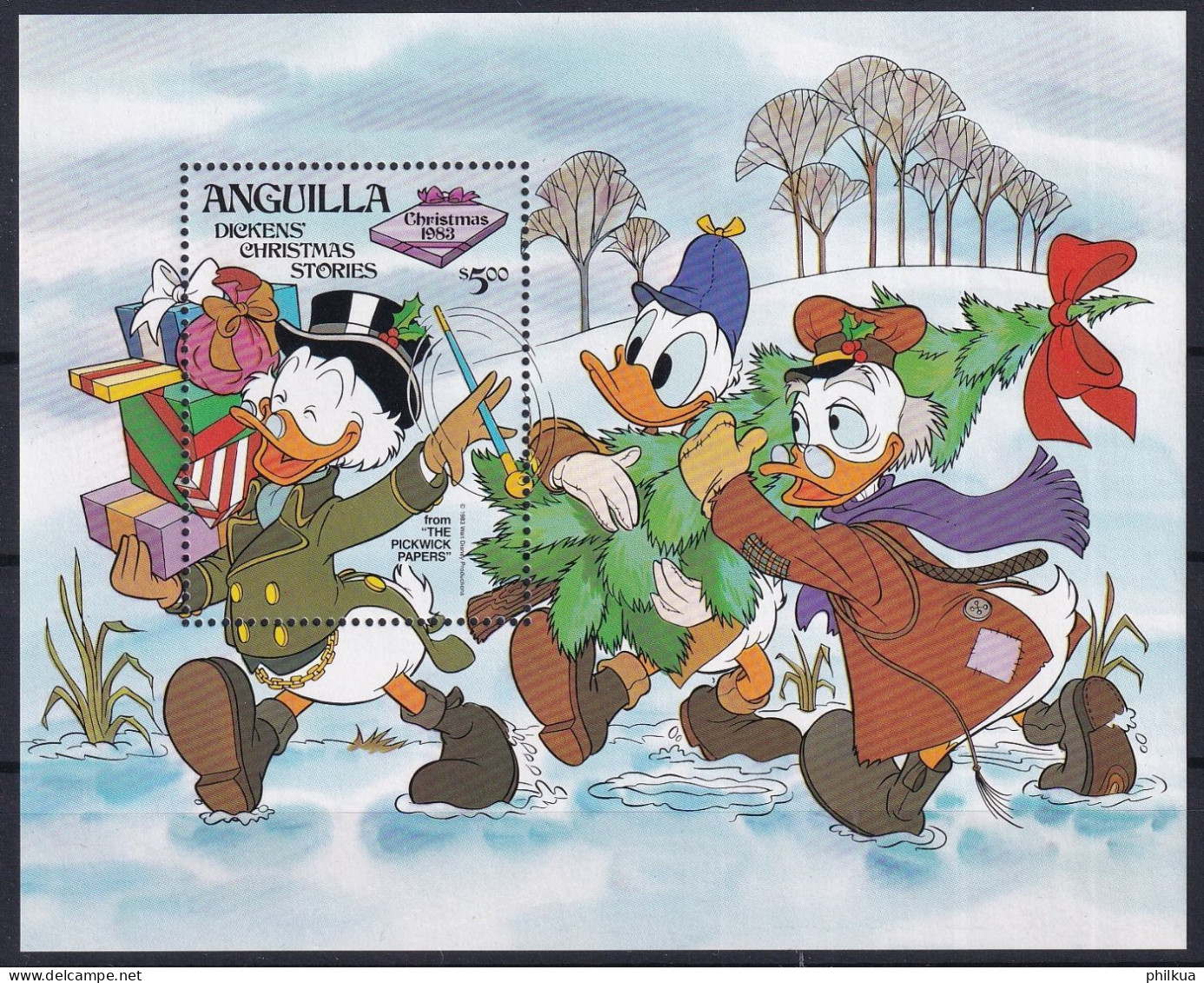 MiNr. (566) Block 52 Anguilla 1983, 14. Nov. Weihnachten: Walt-Disney-Figuren - Postfrisch/**/MNH - Anguilla (1968-...)