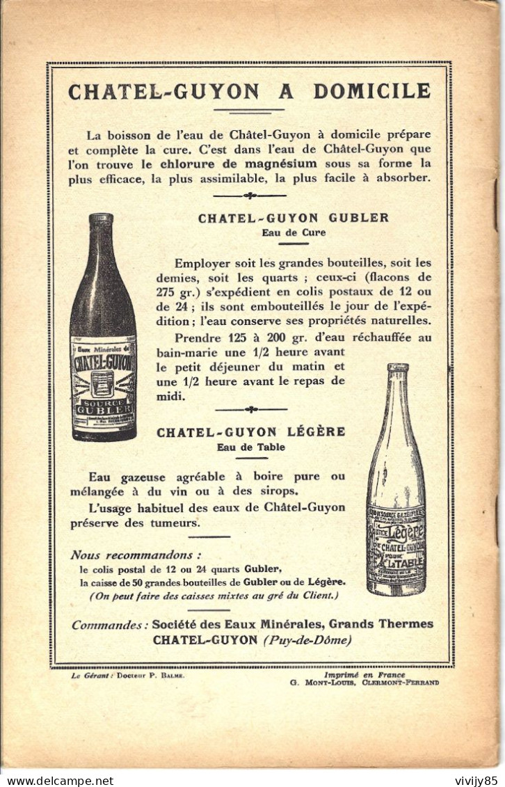 63 - Périodique N° Spécial " CHATEL GUYON THERMAL " - 1931 - Auvergne