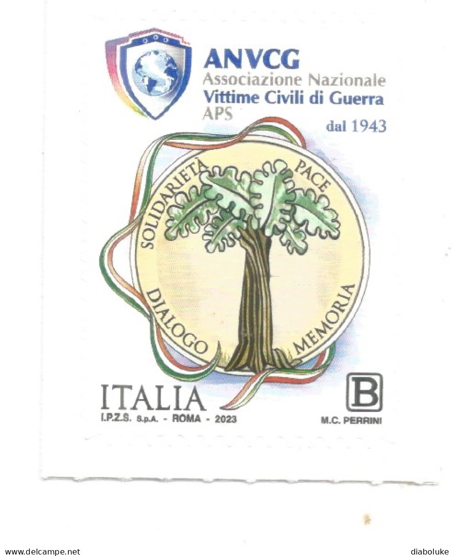 (REPUBBLICA ITALIANA) 2023, ASSOCIAZIONE NAZIONALE VITTIME CIVILI DI GUERRA, ANVCG - Francobollo Nuovo MNH* - 2021-...: Neufs