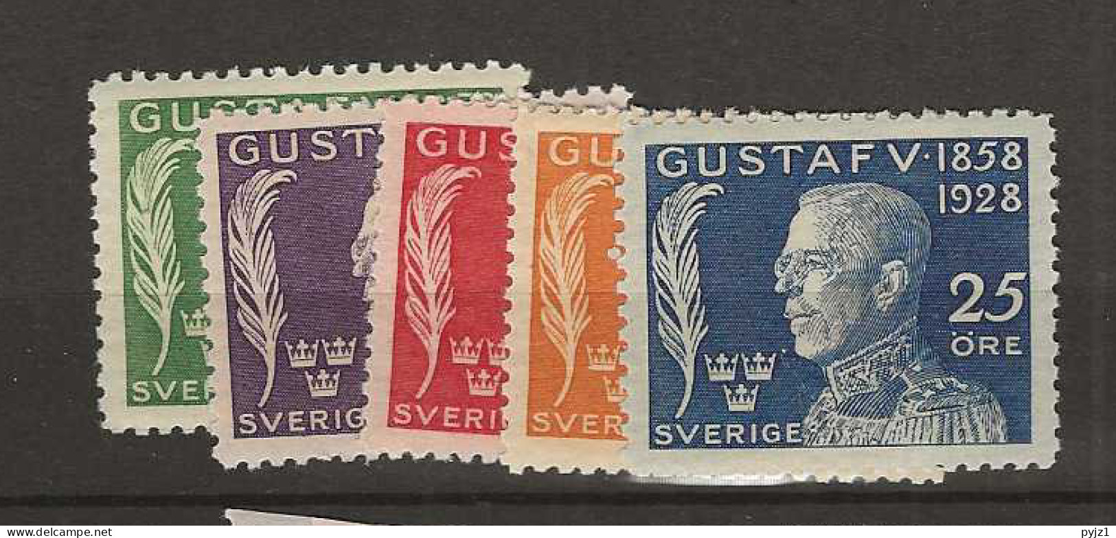 1928 MNH Sweden Mi 208-12 Postfris** - Unused Stamps