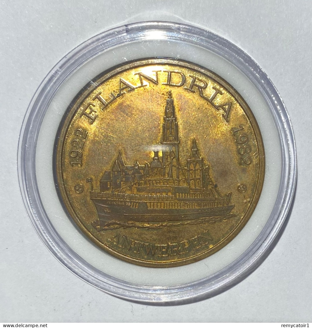 60 Jaar Flandria, Stoombootmaatschappij Antwerpen Anvers Belgie (Token, Penning) - Autres & Non Classés