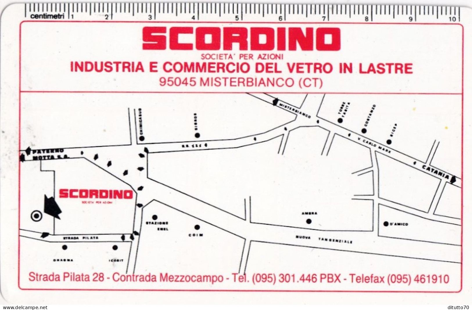 Calendarietto - SCORDINO - Misterbianco - Catania - Anno 1990 - Formato Piccolo : 1981-90