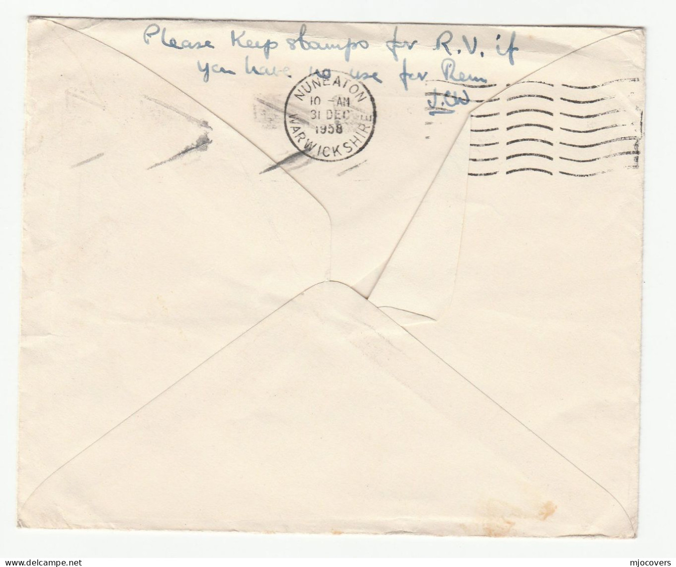 1958 NEW ZEALAND To Nuneaton GB Redirected Brompton Regis Dulverton Stamps Cover - Cartas & Documentos