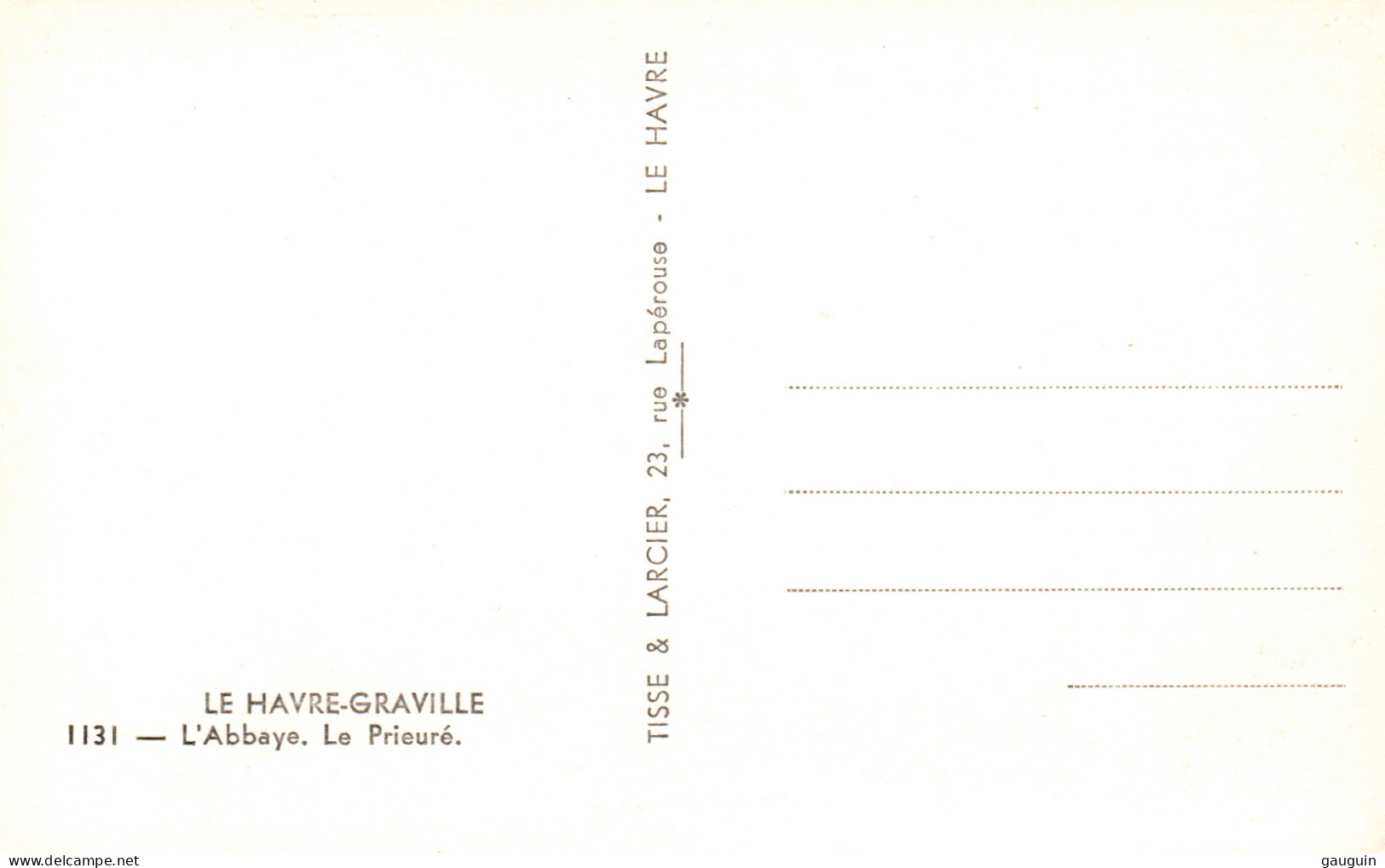 CPSM - Le HAVRE-GRAVILLE - L'Abbaye Le Prieuré - Edition Tisse&Larcier (format 9x14) - Graville