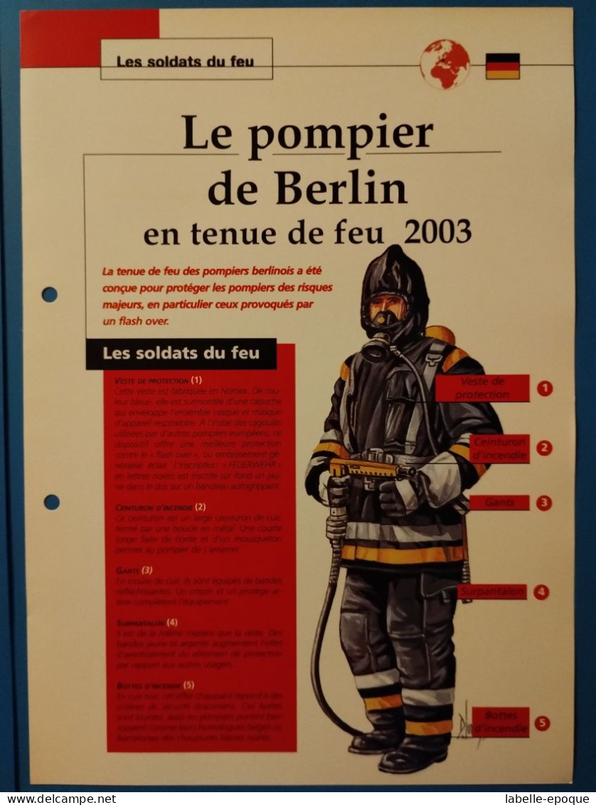 Soldat Du Feu Del Prado N°30 Pompier De Berlin 2003 - Zinnsoldaten