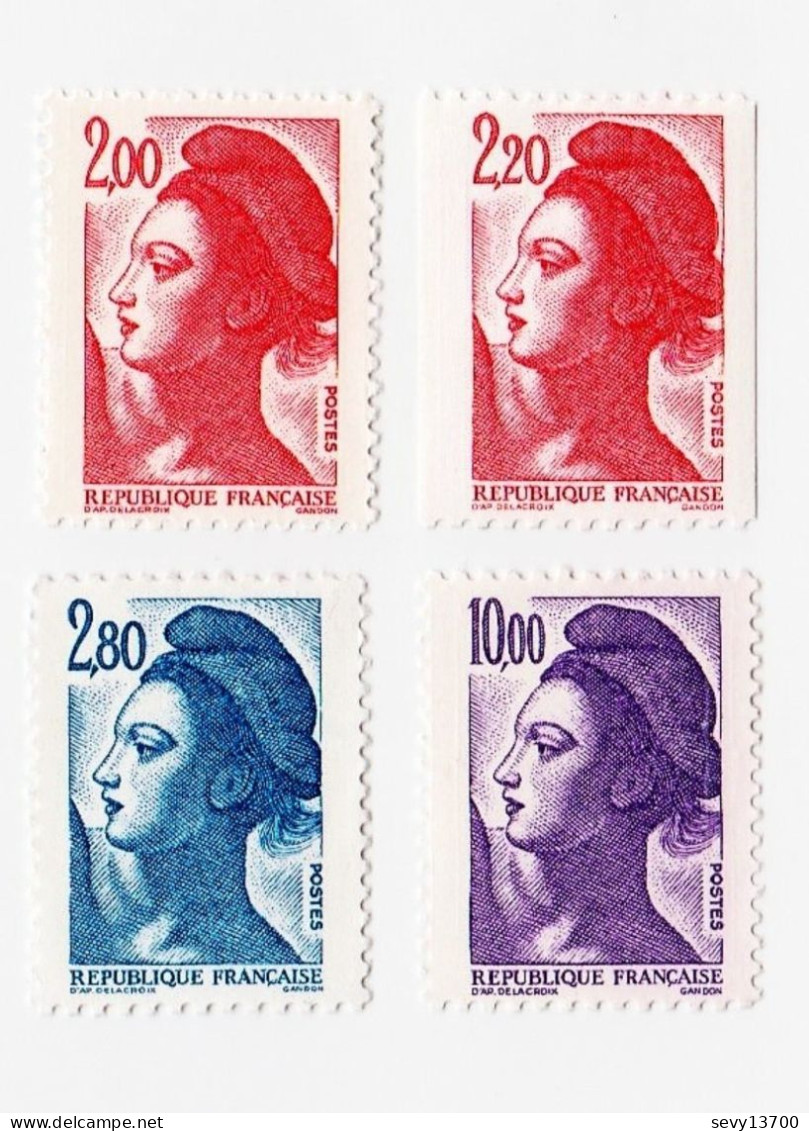 France 1983 - Lot 4 Timbres Marianne La Liberté De Delacroix - 1982-1990 Liberté (Gandon)