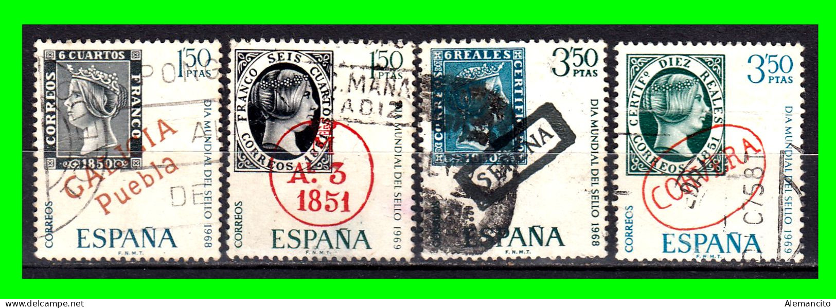 ESPAÑA.-  SELLOS AÑOS 1968 Y 1969  - DIA MUNDIAL DEL SELLO  .- 2 SERIES - Gebraucht