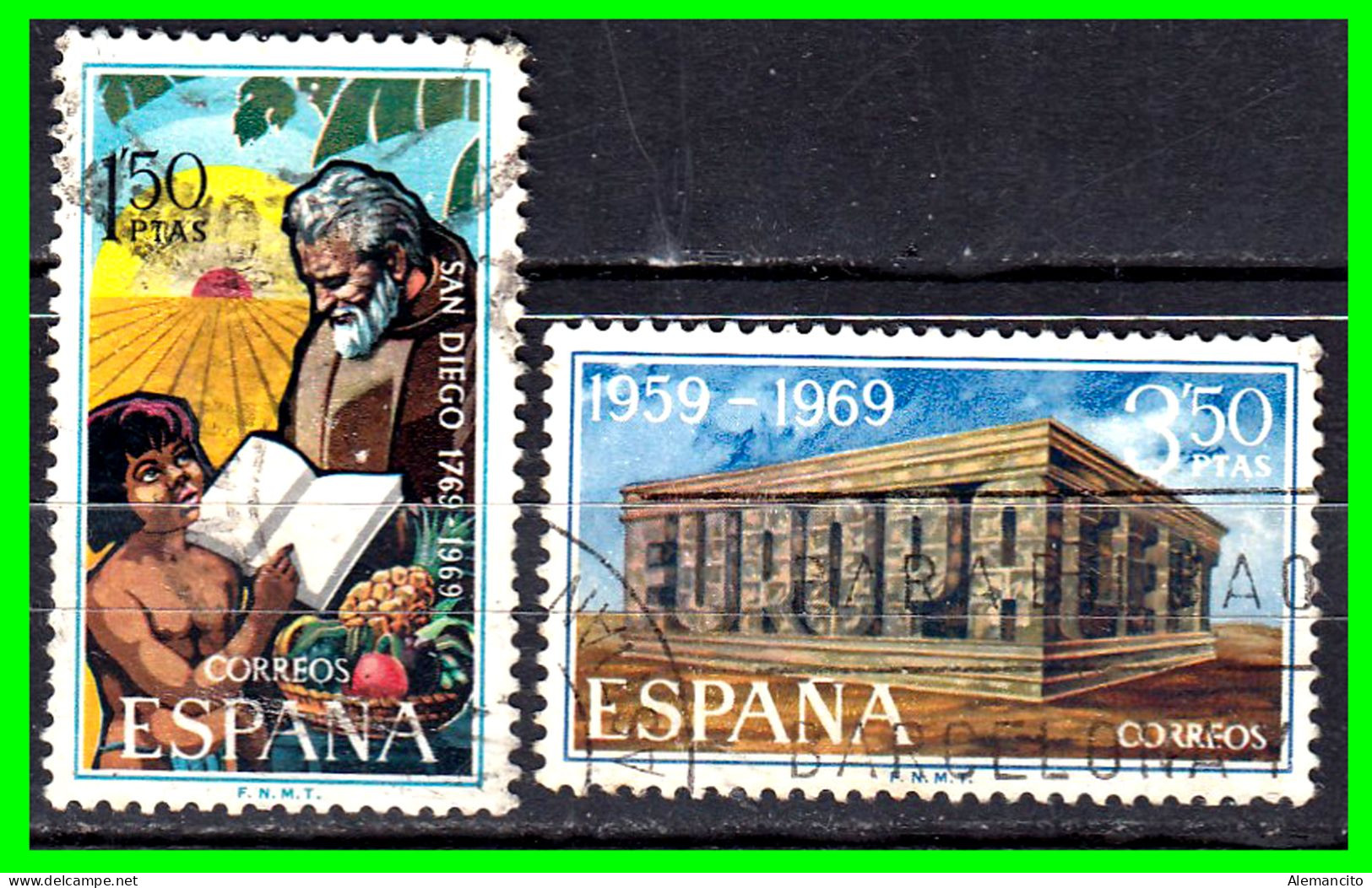 ESPAÑA.-  SELLOS AÑOS 1969 - EUROPA SEPT FUNDACIÓN DE SAN DIEGO . CALIFORNIA  .- SERIE - Usati