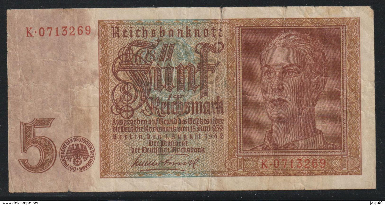 ALEMANHA - 5 MARCOS DE 1942 - 5 Reichsmark
