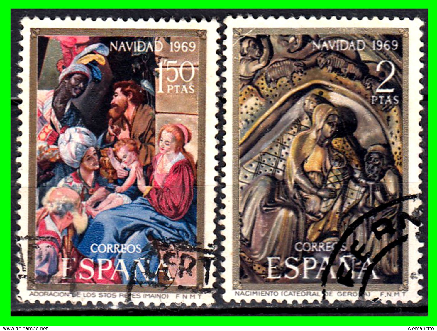 ESPAÑA.-  SELLOS AÑOS 1969 -. NAVIDAD .- SERIE .- - Usados