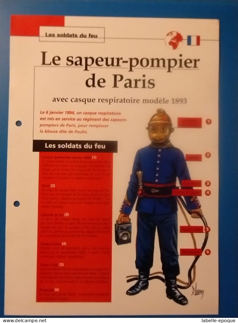 Soldat Du Feu Del Prado N°34 Pompier De Paris 1893 - Zinnsoldaten