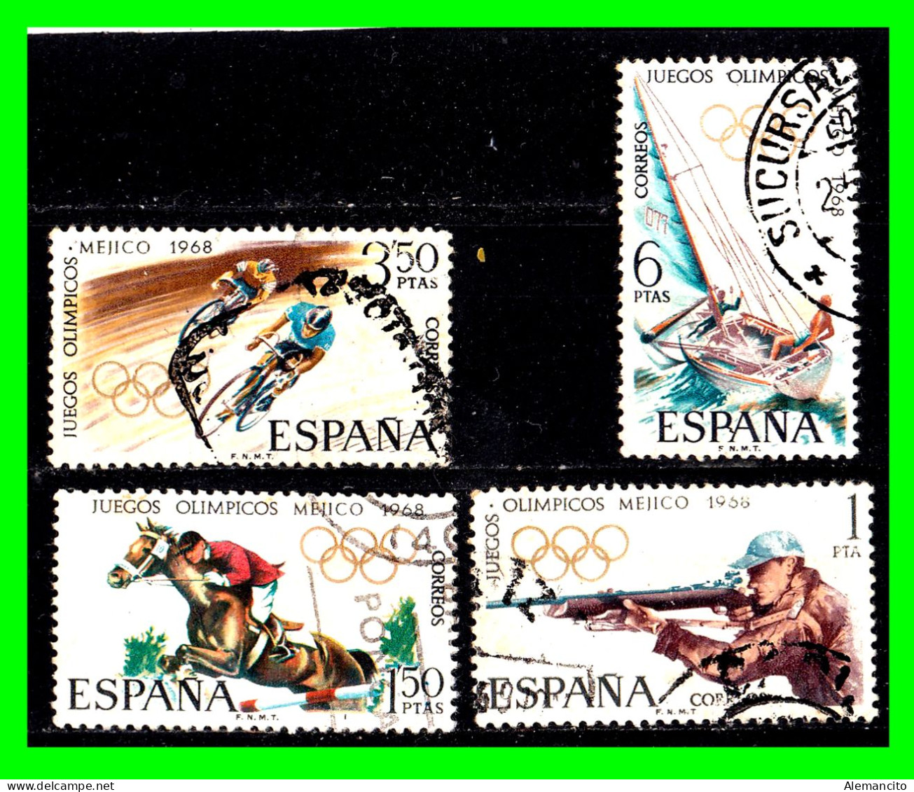 ESPAÑA.-  SELLOS AÑOS 1969 -. JUEGOS OLIMPICOS EN MEJICO .- SERIE .- - Gebruikt