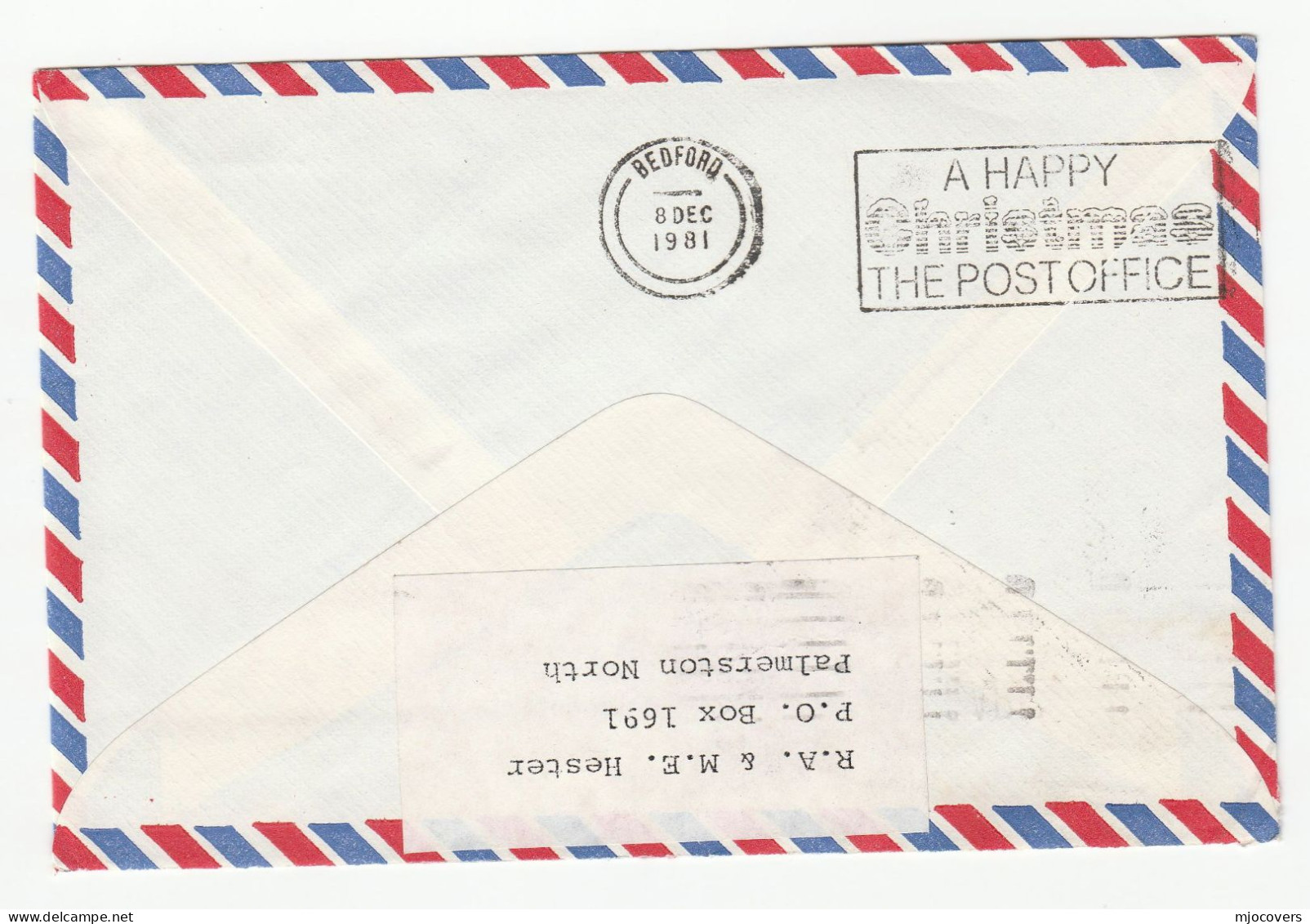 3 METER Stamps STUCK To COVER USED At POSTAGE On AIRMAIL Cover NEW ZEALAIND To Beforf GB Christmas SLOGAN  1981 - Briefe U. Dokumente