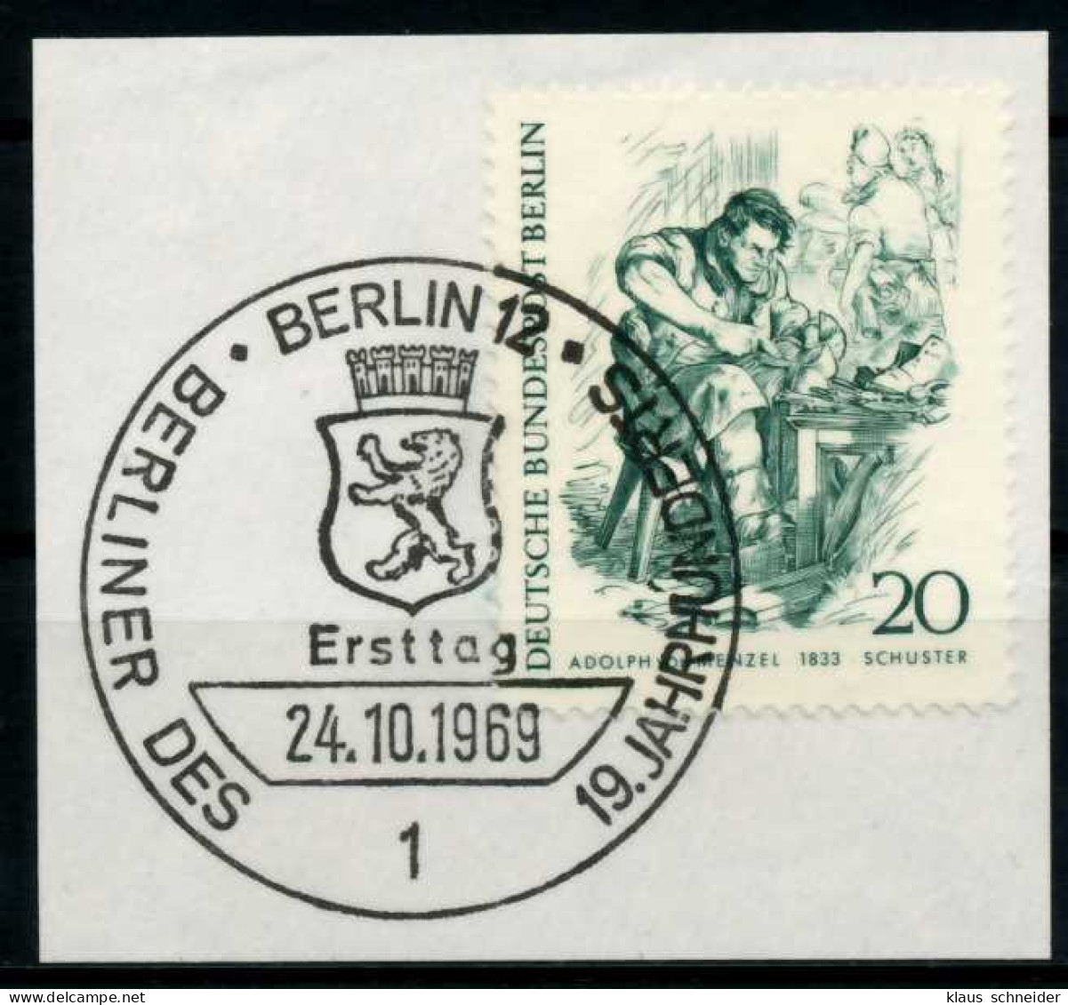 BERLIN 1969 Nr 334 Gestempelt Briefstück ZENTR-ESST X5E8262 - Oblitérés