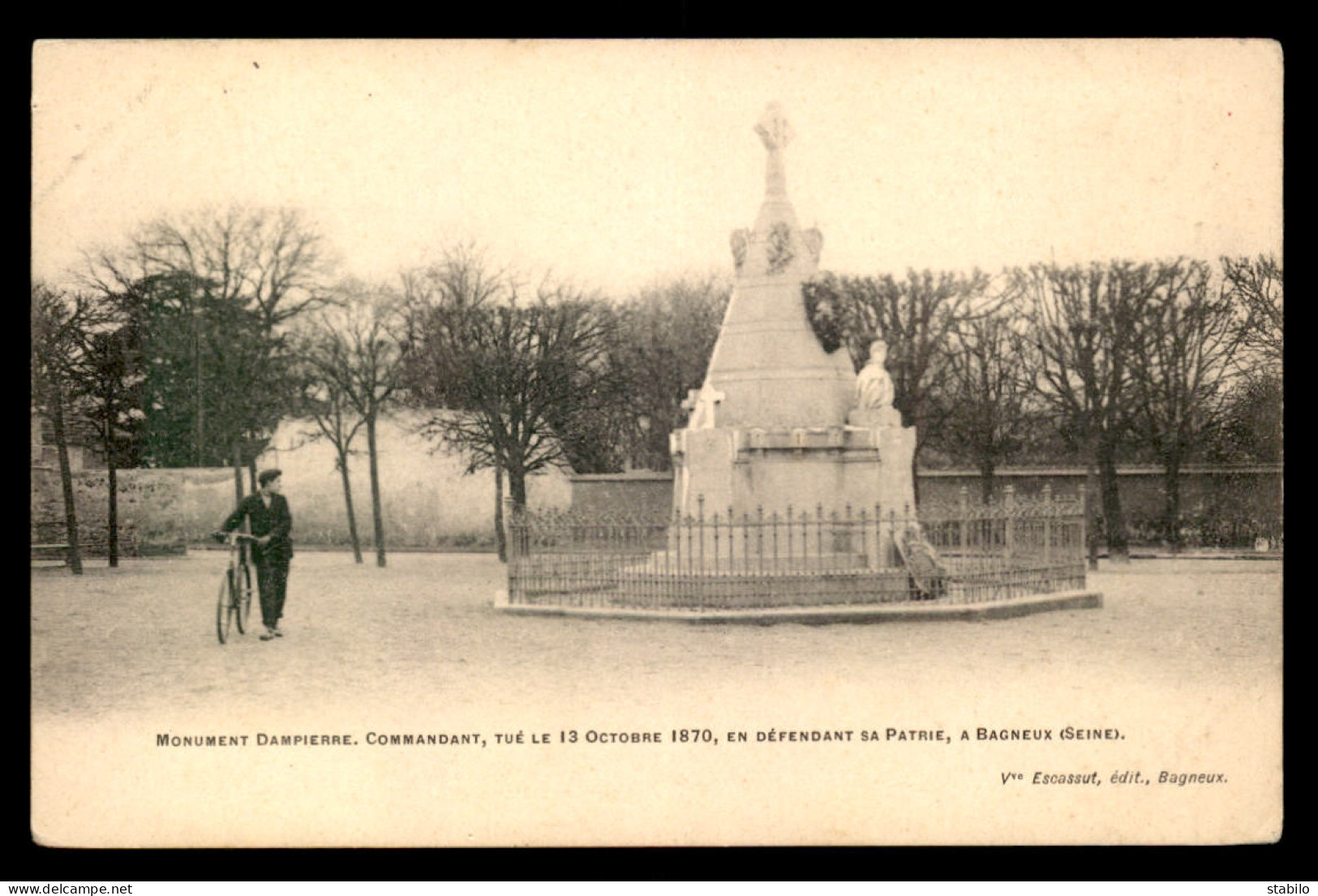 GUERRE DE 1870 - BAGNEUX (HAUTS-DE-SEINE) - MONUMENT DAMPIERRE, COMMANDANT TUE LE 13 OCT 1870 - Bagneux