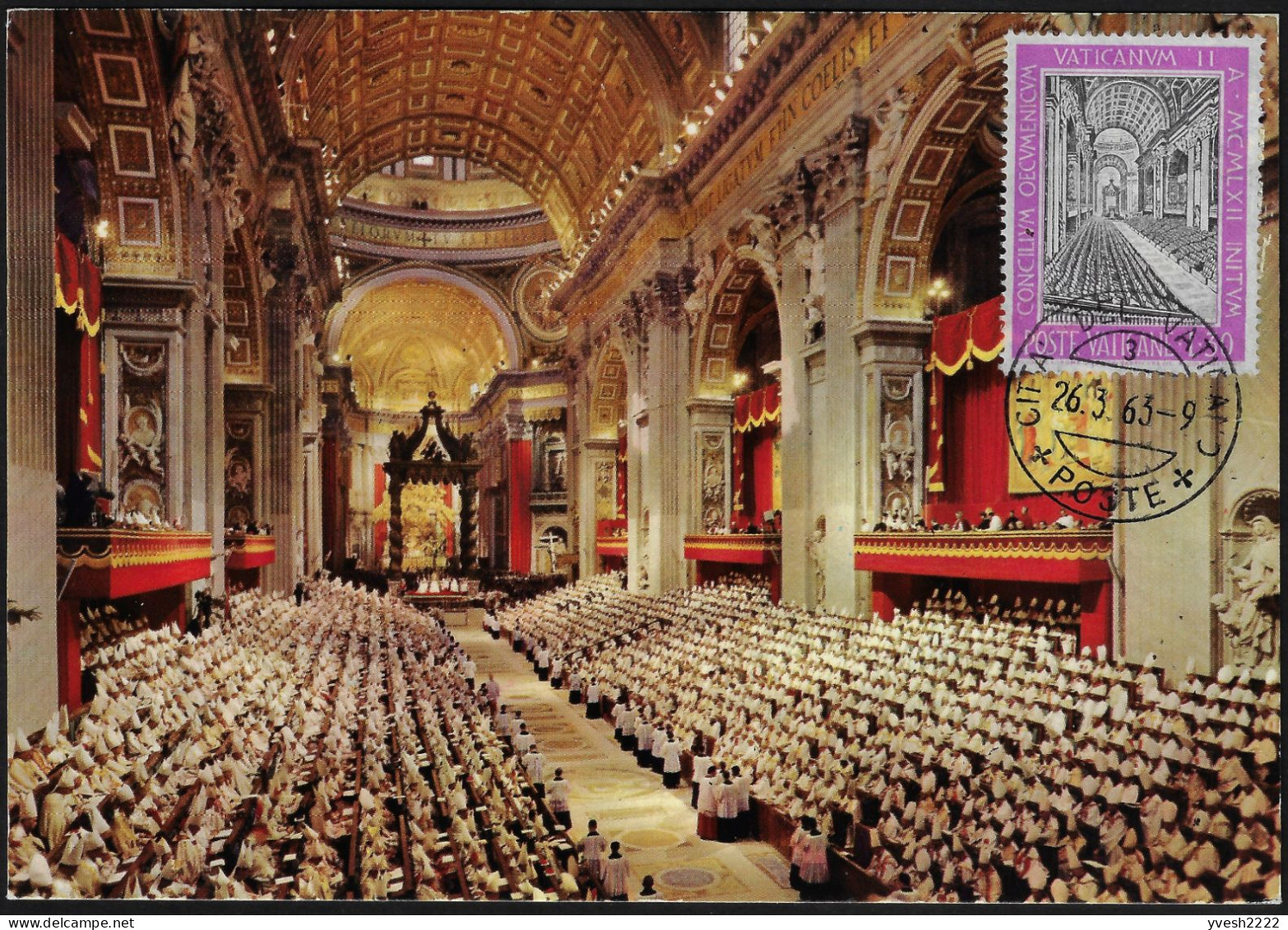 Vatican 1962 Y&T 367 Sur Carte Maximum. Ouverture Du Concile Vatican II - Christianisme