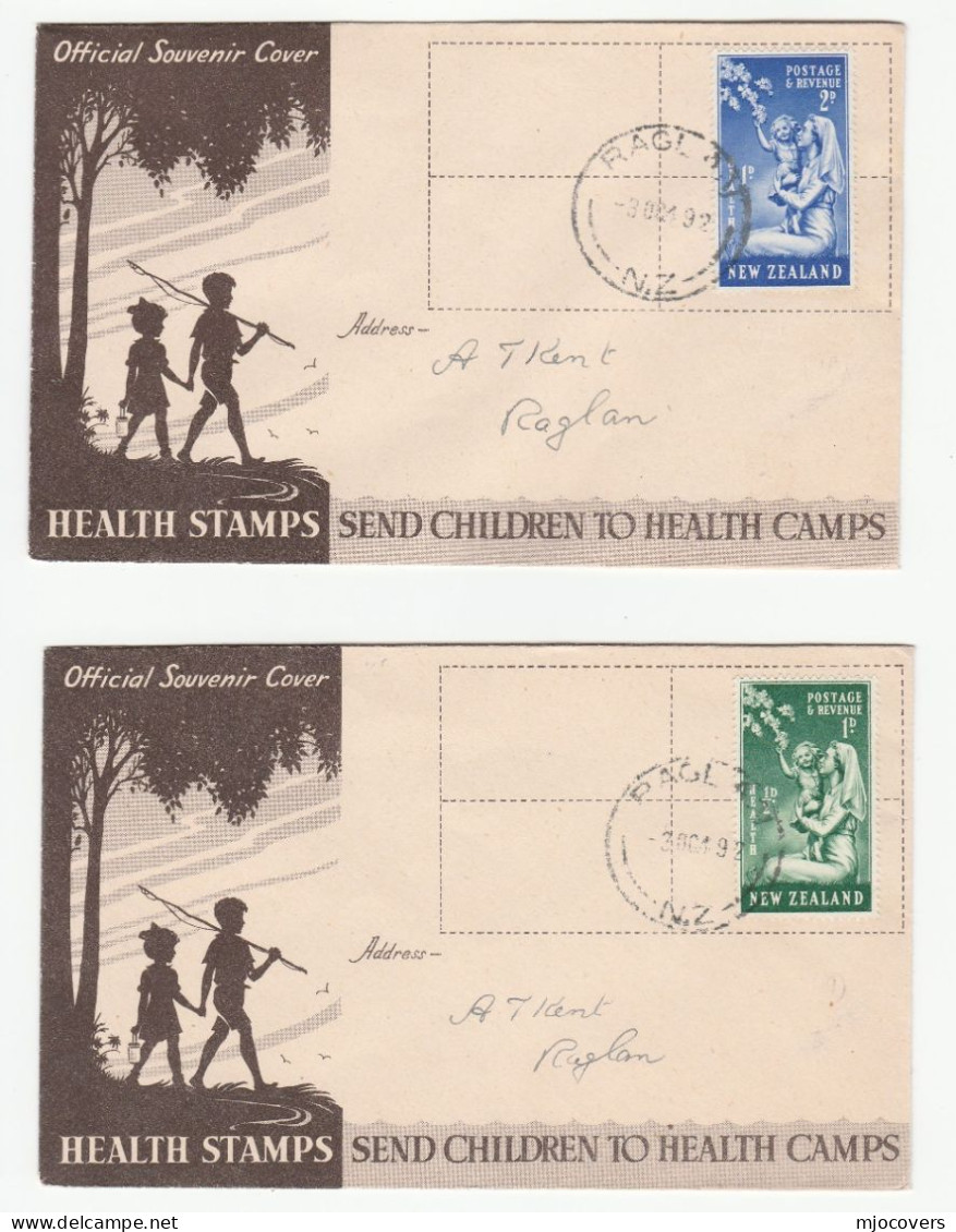 4 X 1949 Diff Postmark CHILDREN  HEALTH New Zealand FDCs Fdc Cover Stamps - FDC