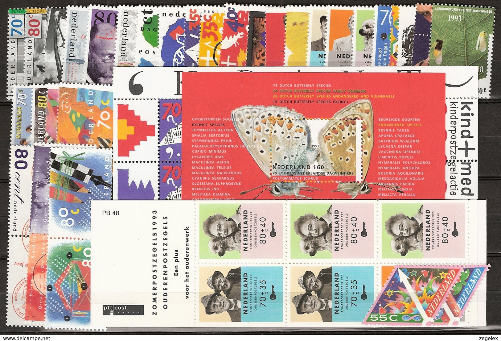 1993 Jaargang Nederland + December Sheet Postfris/MNH** - Full Years