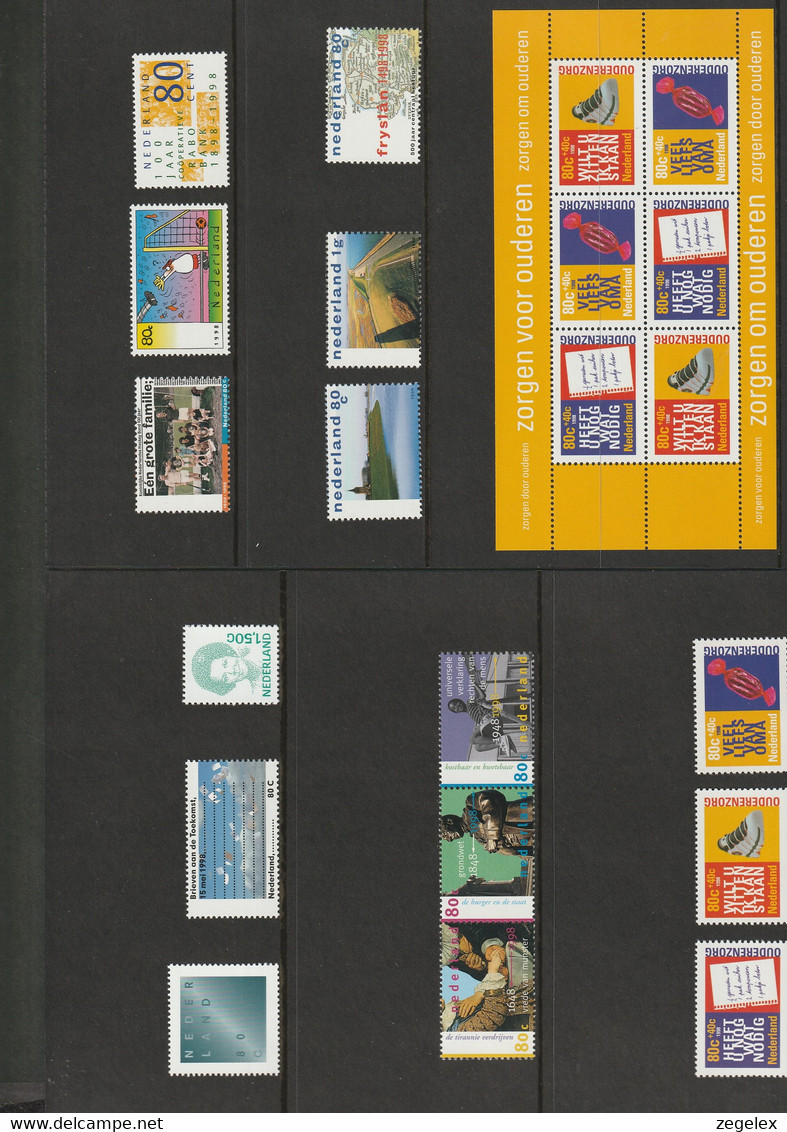 1998 Jaargang Nederland Postfris/MNH** Including December Sheet - Full Years