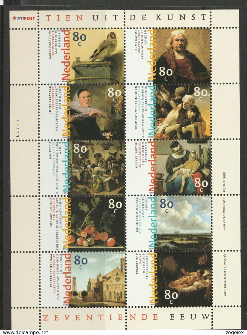 1999 Jaarcollectie PTT Post Postfris/MNH** Without Front Cover - Volledig Jaar