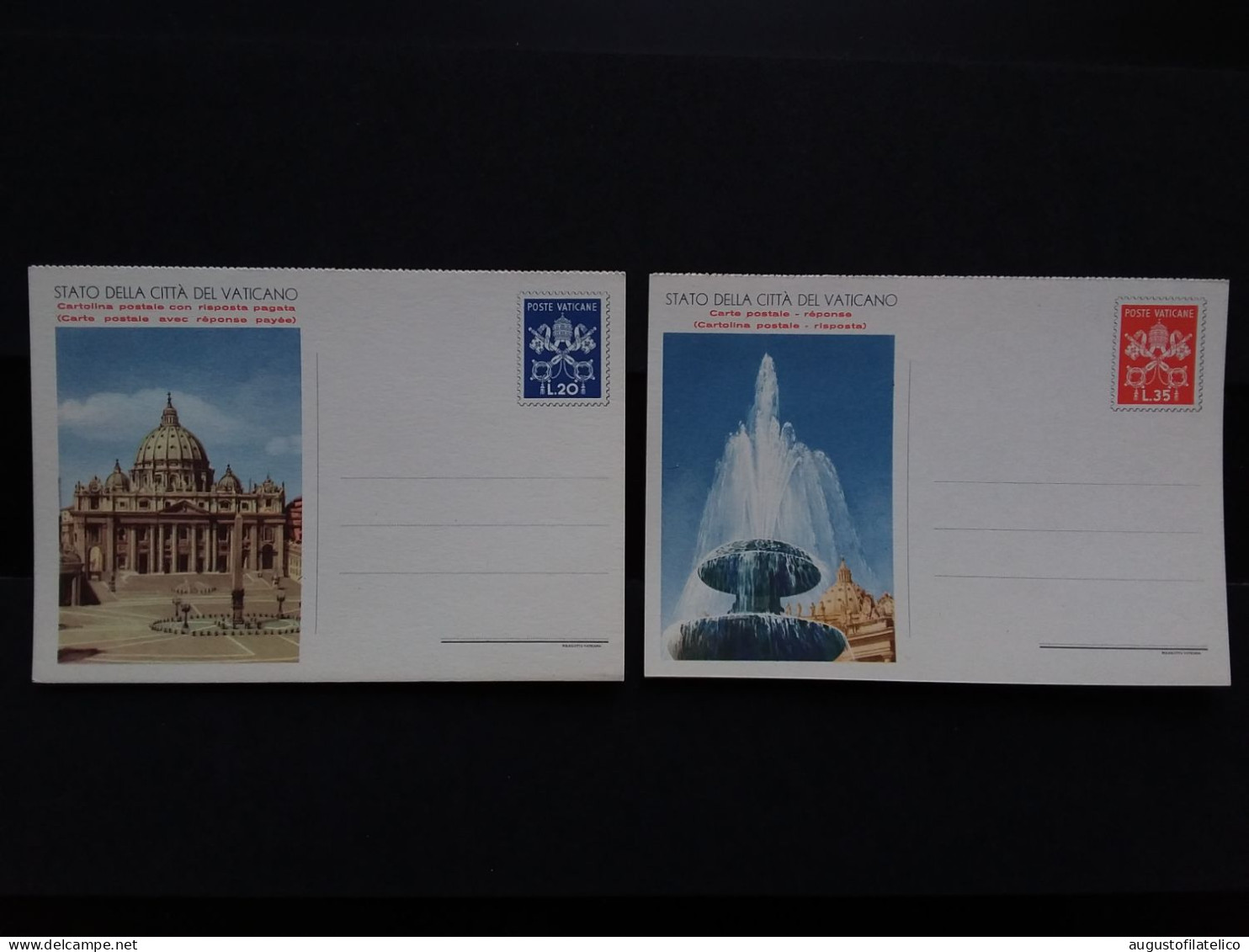 VATICANO - 2 Cartoline Postali Con Risposta Pagata - Nuove + Spese Postali - Interi Postali