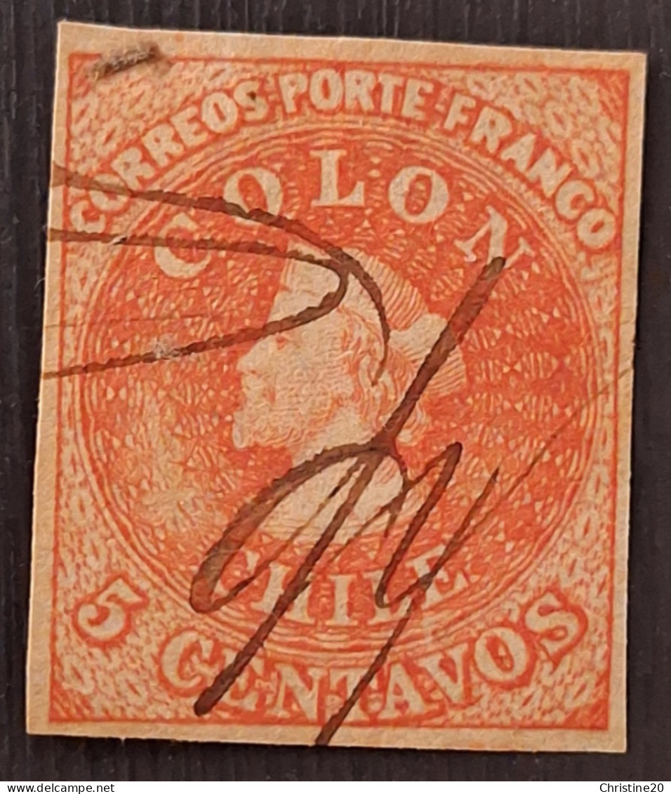 Chili 1853 N°1 Ob TB Cote 100€ - Chile
