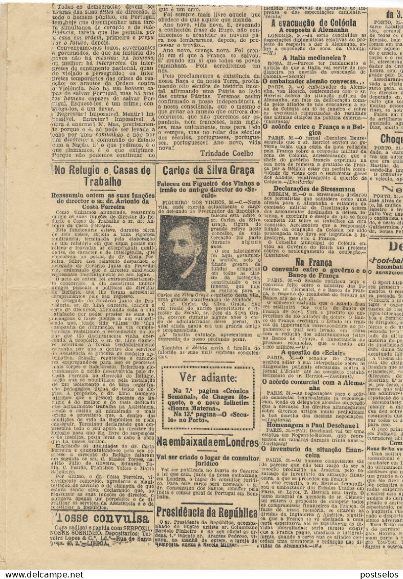 O SECULO Jornal 1925 - Algemene Informatie