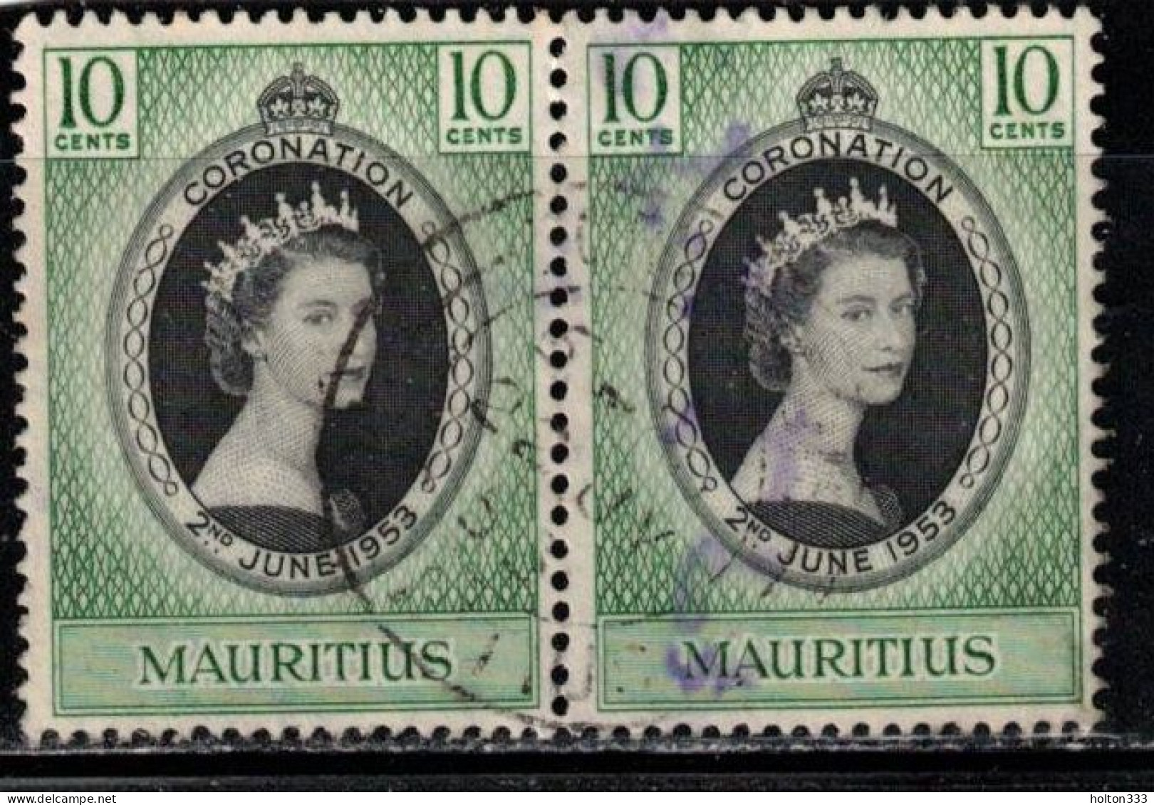 MAURITIUS Scott # 250 Used Pair - QEII Coronation - Mauritius (...-1967)