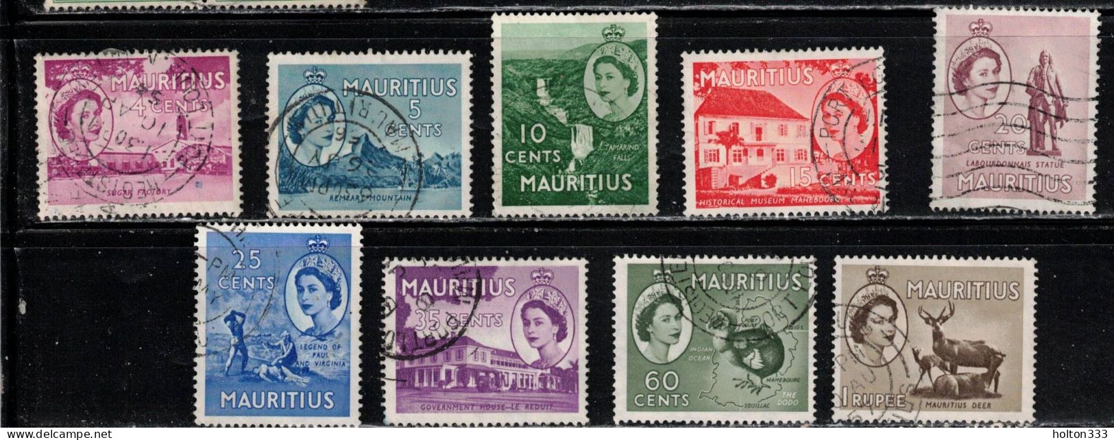 MAURITIUS Scott # 251//62 Used - QEII & Various Scenes - Short Set - Mauritius (...-1967)