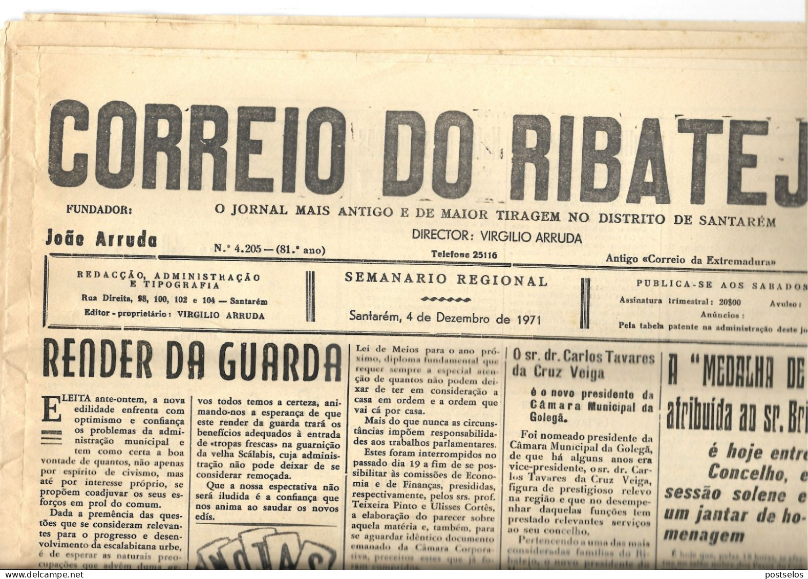 Correio Do Ribatejo 1971 - Informaciones Generales